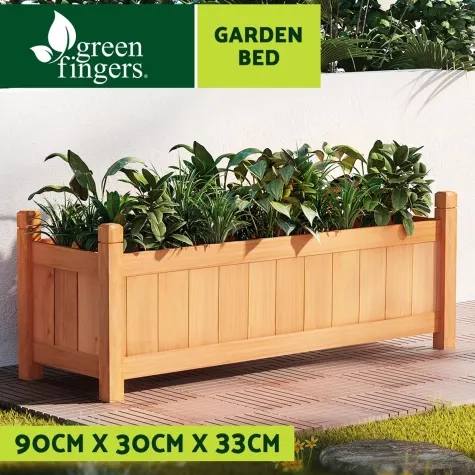 Greenfingers Raised Garden Bed 90x30cm Brown Image 2