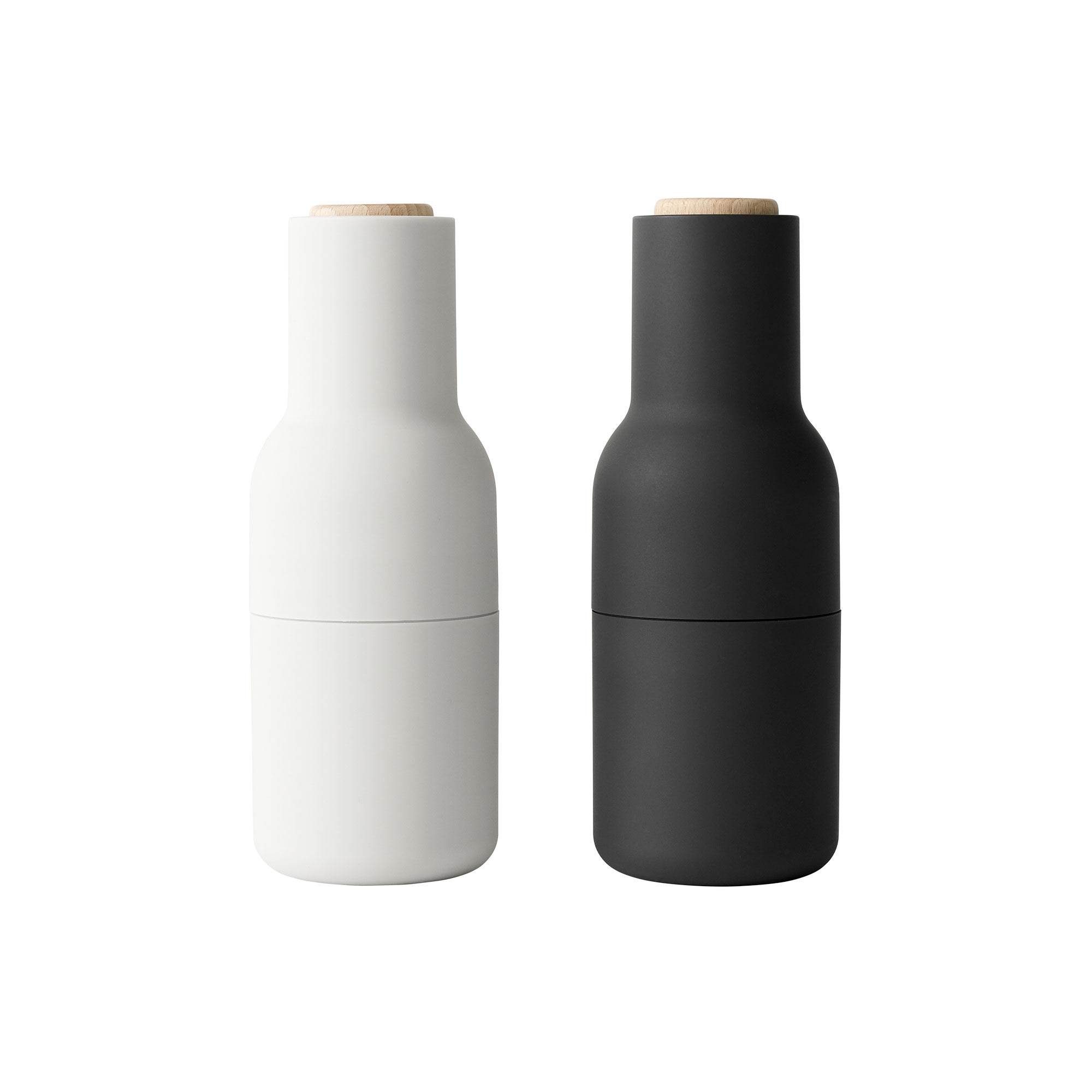 Menu Salt & Pepper Bottle Grinder with Beech Lid Set of 2 Ash Carbon Image 1